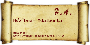 Hübner Adalberta névjegykártya